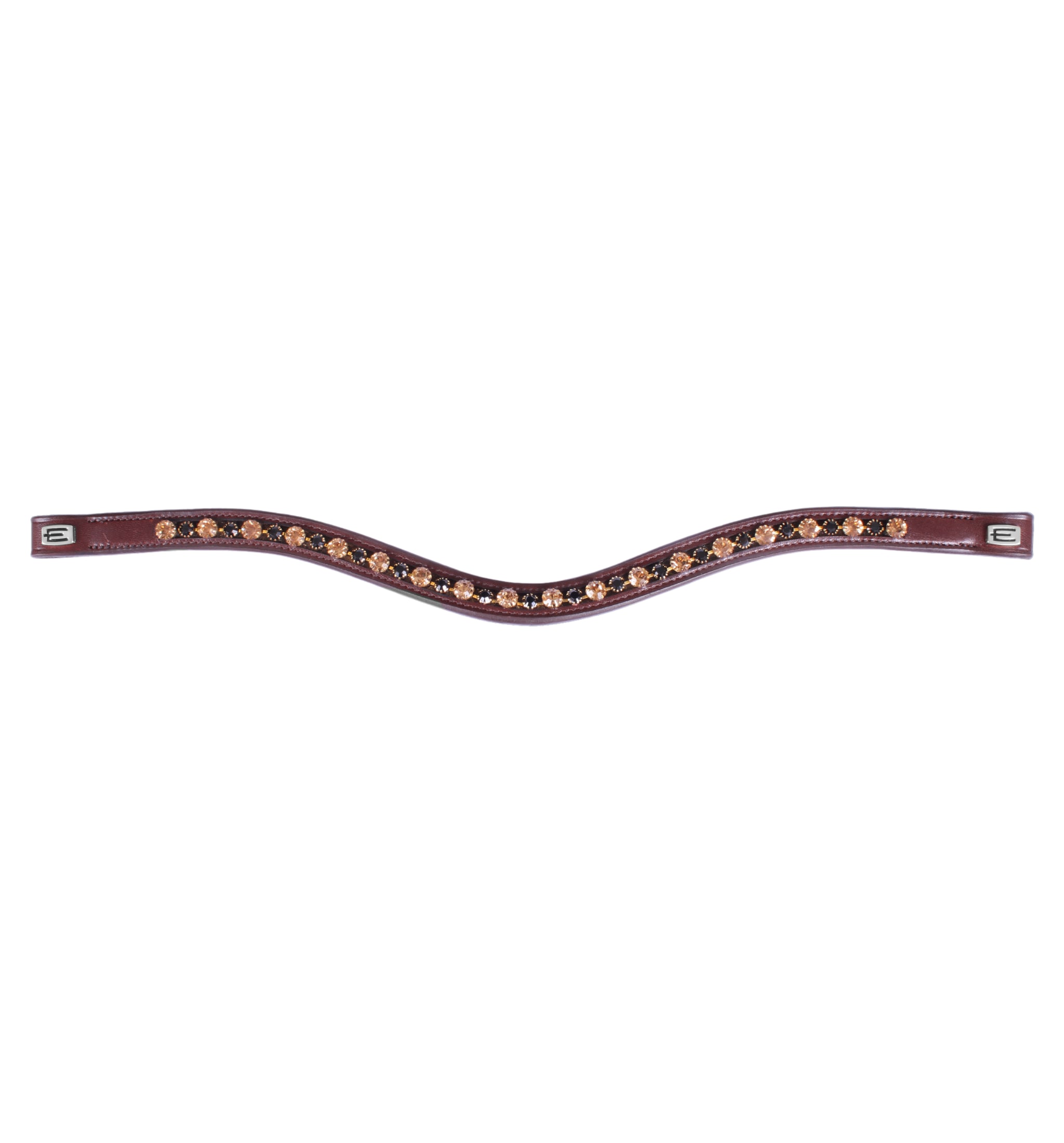 Browband Gold/Black Crystal - Brown