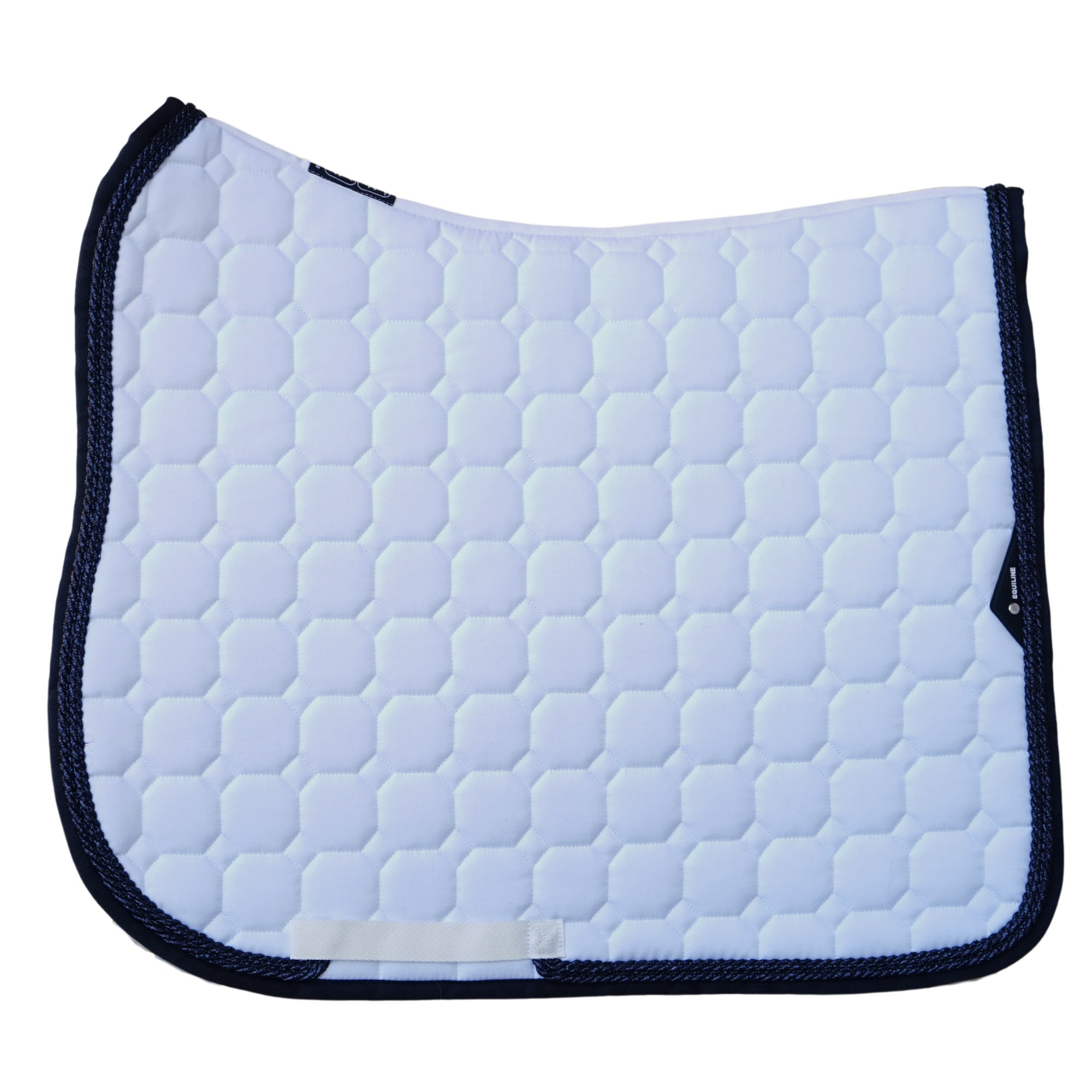 Octagon Dressage Saddle Pad - White/Navy/Glitter