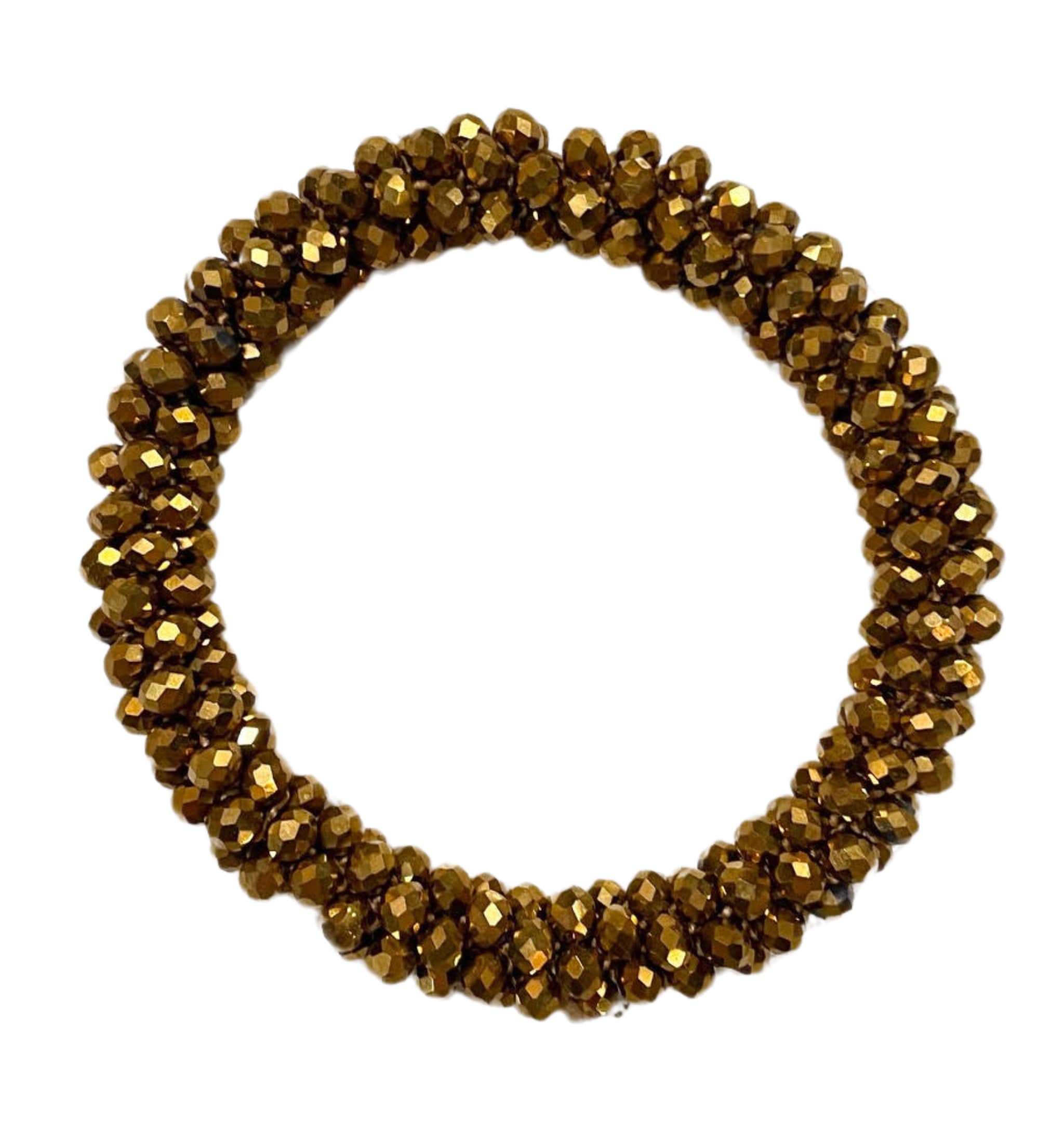 Shiny Beads Scrunchie - Gold